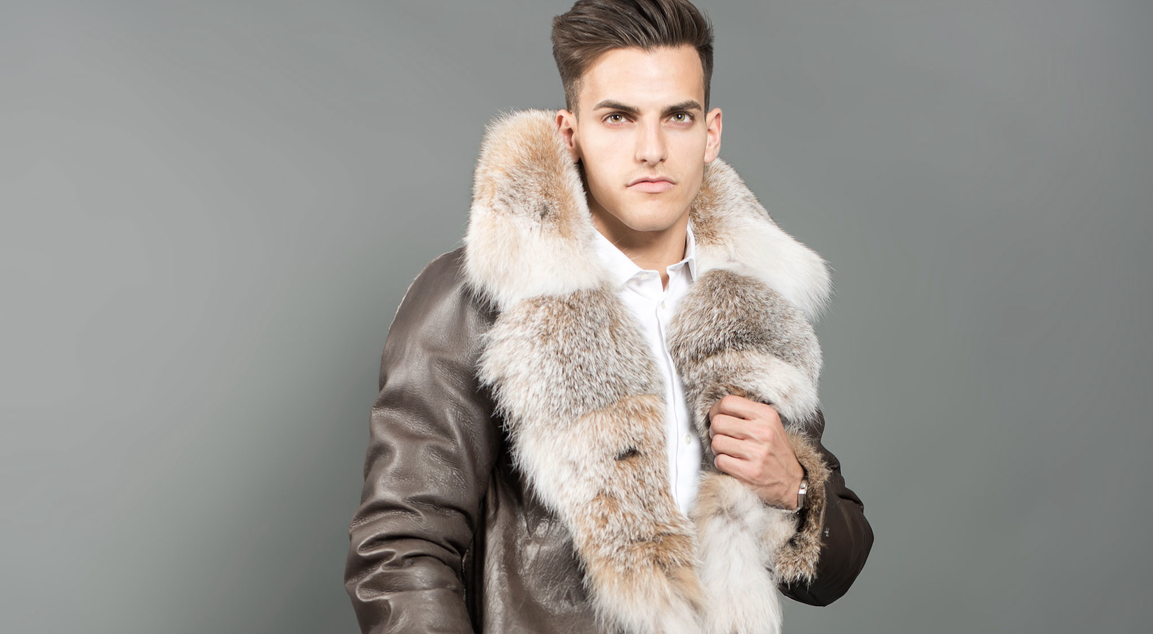 Mens lynx fur clearance coat