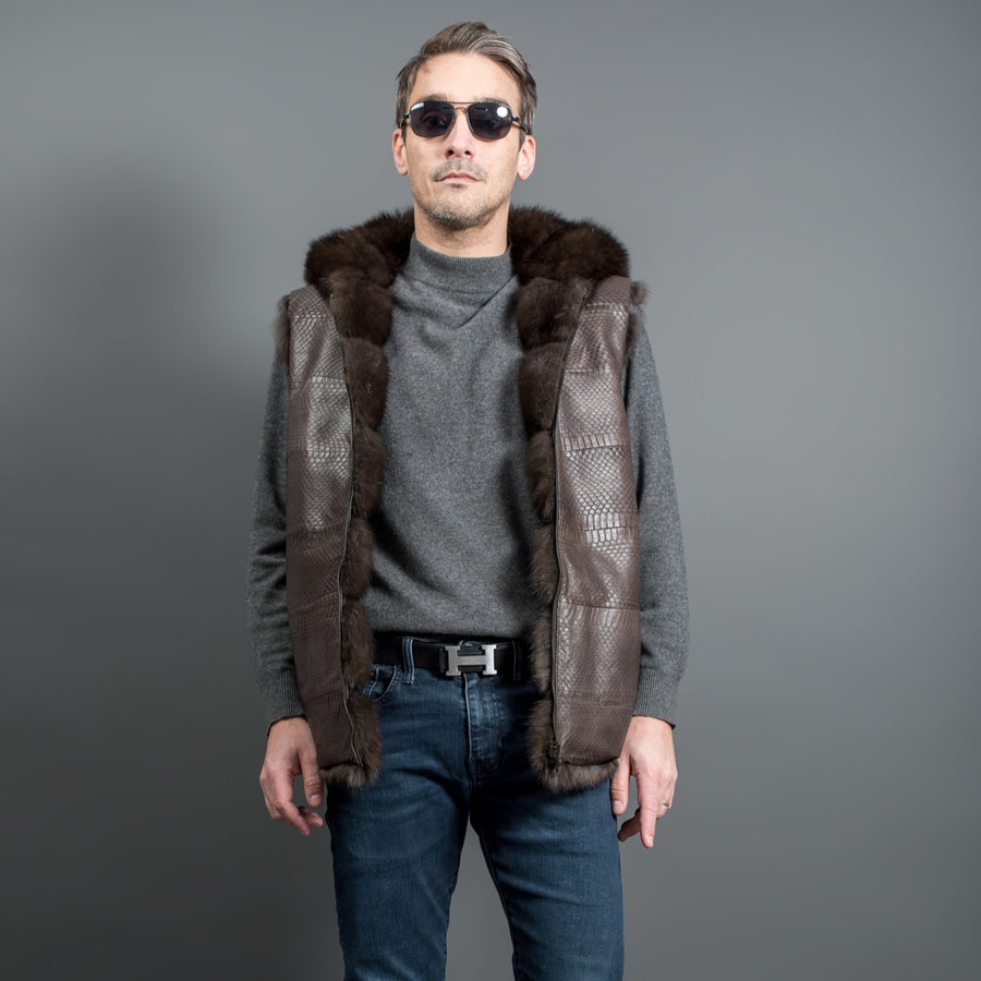Sable fur vest for men