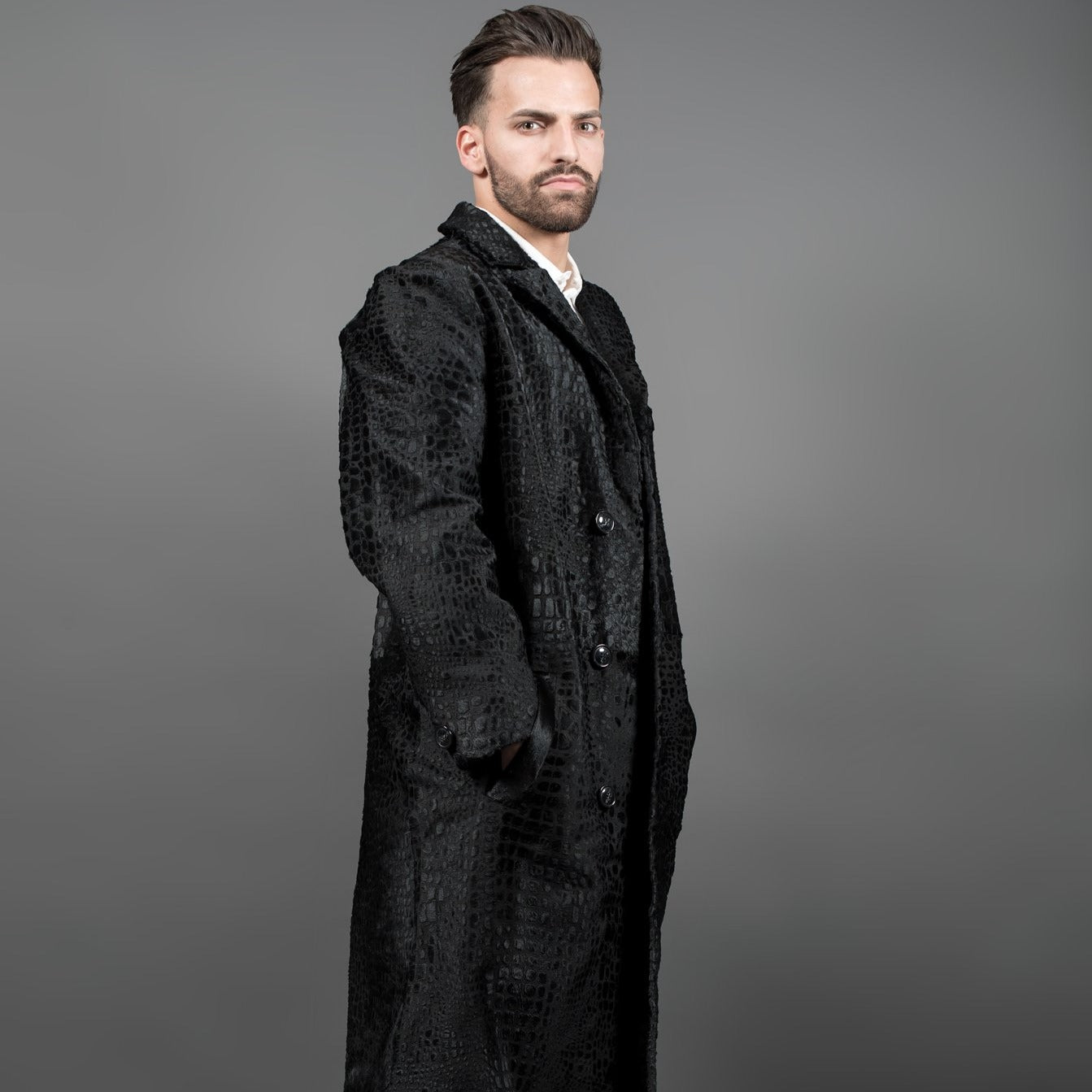 Dyed calf Black fur coat men London – Fur Caravan