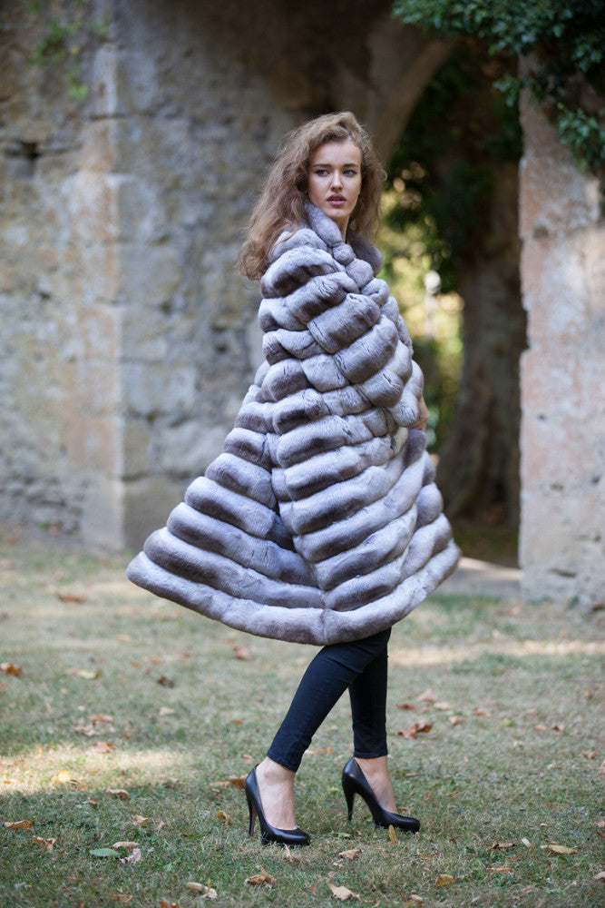 Luxury Chinchilla Fur Coat for women
