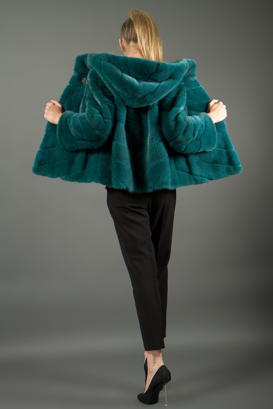 Mink Fur Jacket with Hood for women