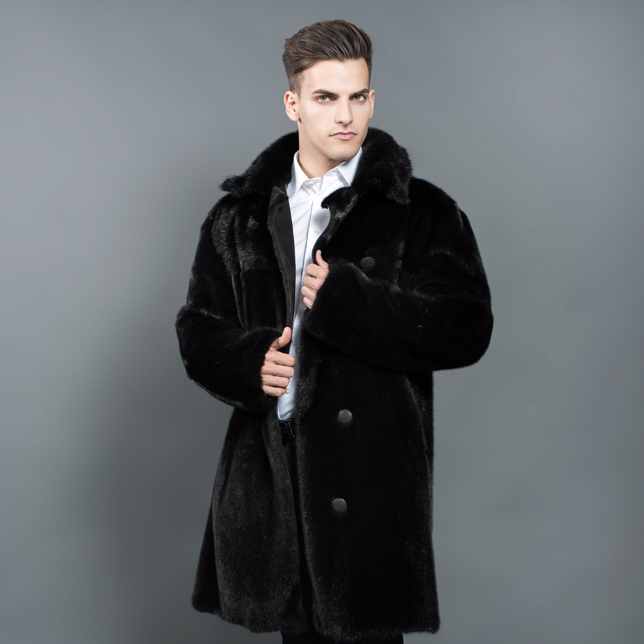 Reversible Black Mink Fur Coat for men – Fur Caravan