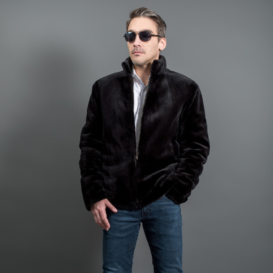 J.Fisher Denim Fur Jacket For Men