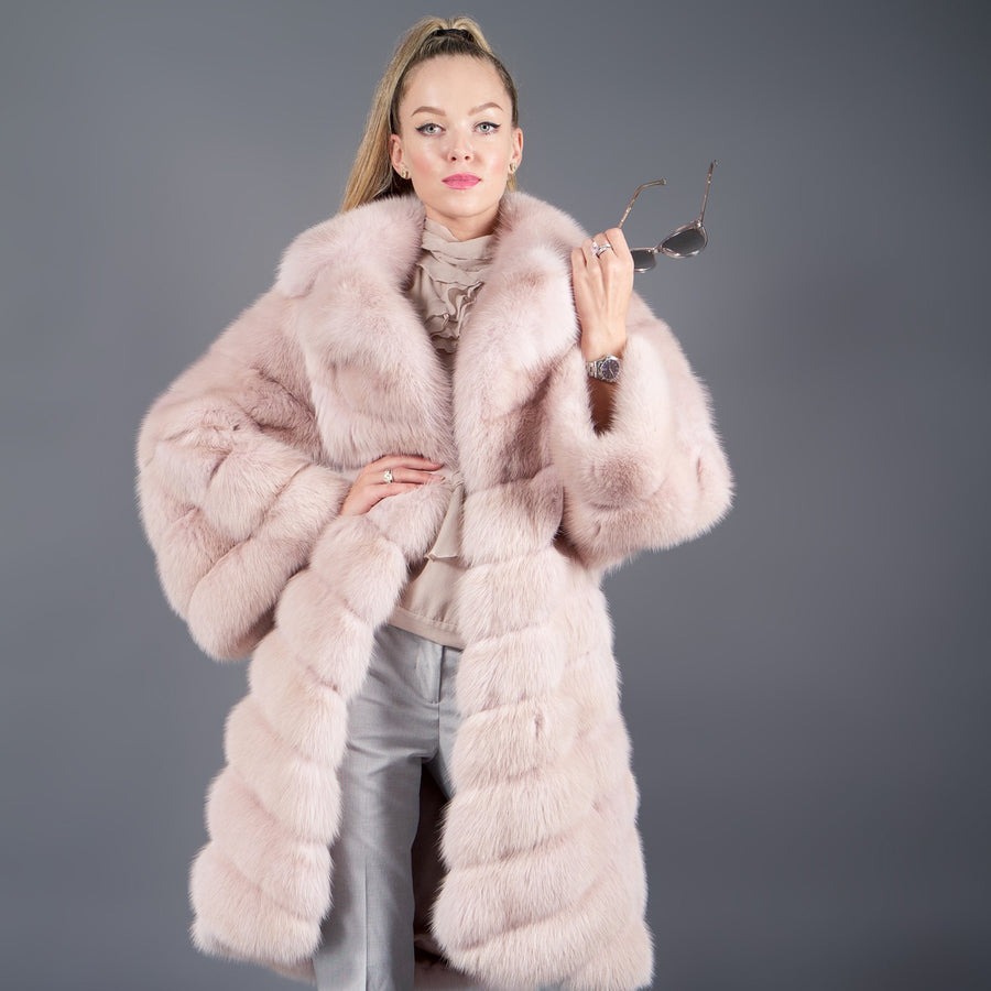 Dyed Pink Sable fur coat for women – Fur Caravan