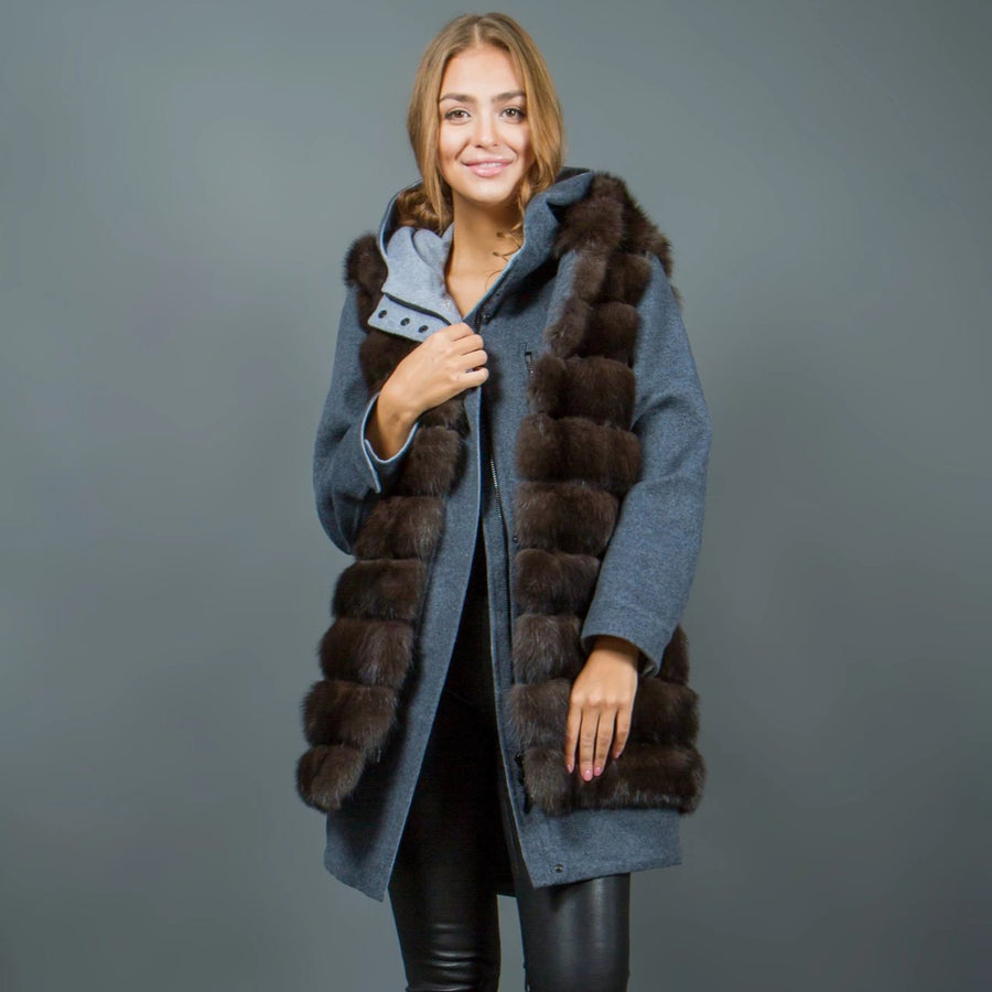 Loro Piana cashmere Parka and Russian Sable fur vest