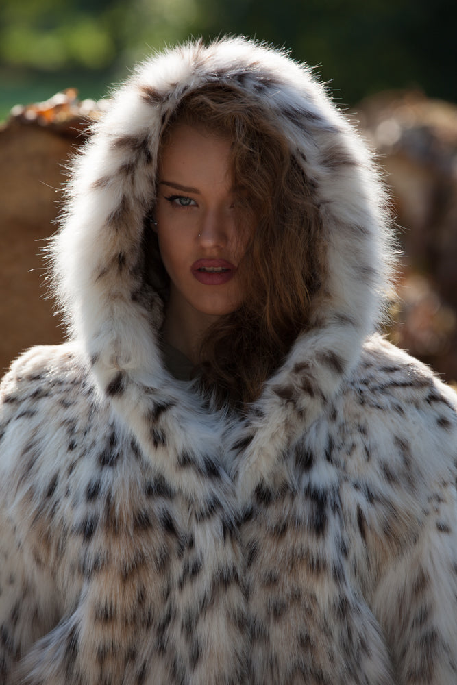 Lynx Fur Jacket Bobcat White Luxury