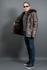 Luxury Python leather and sable fur jacket – Fur Caravan