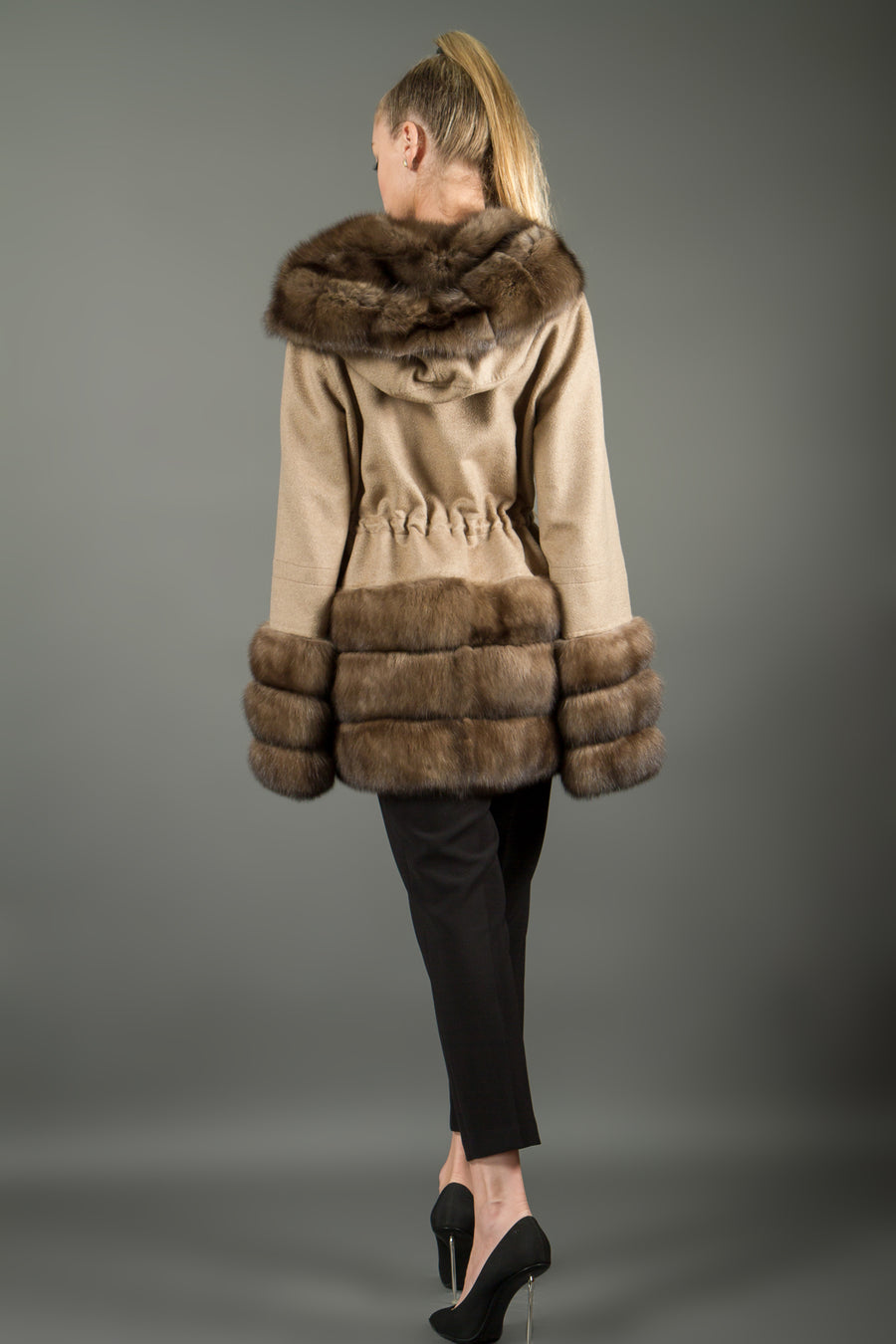 Loro Piana Cashmere and Russian sable fur coat exclusive