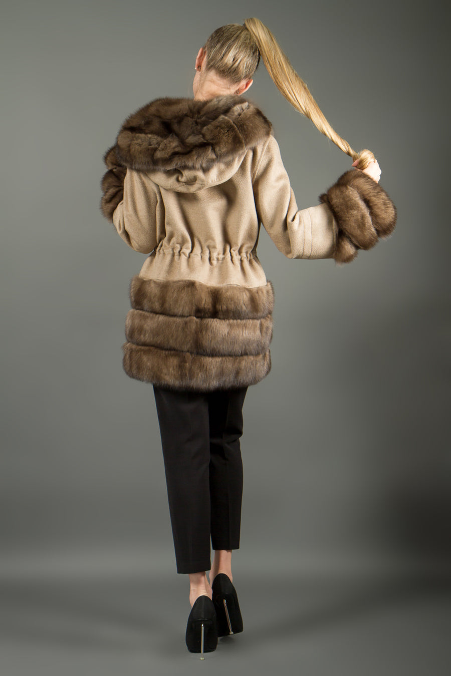 Loro Piana Cashmere and Russian sable fur coat exclusive