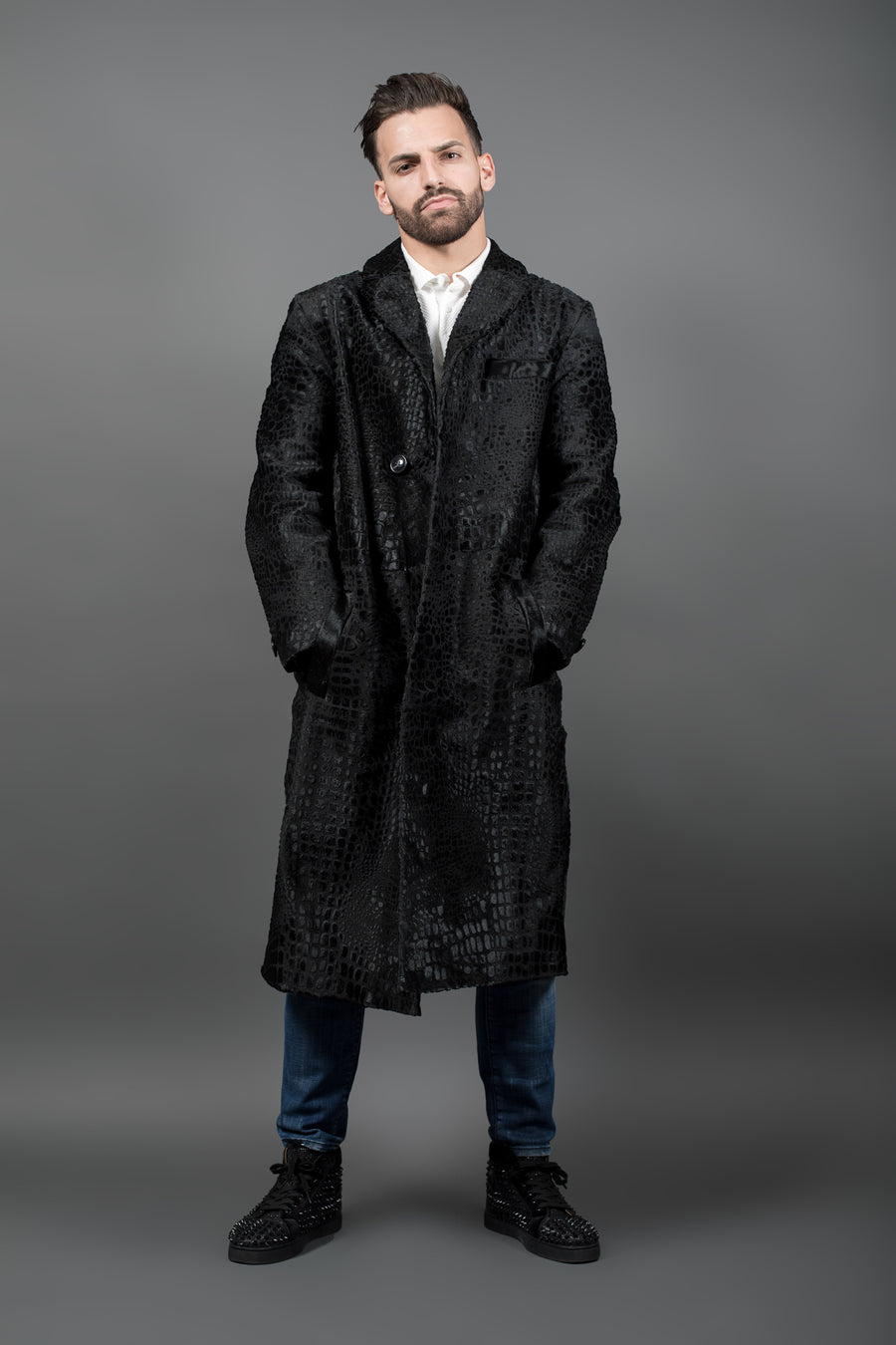 designer mens fur coat