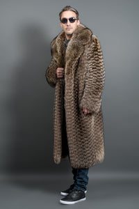Mens racoon sales fur coat