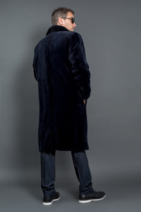 Shaved Black Mink Fur Coat for Men 54