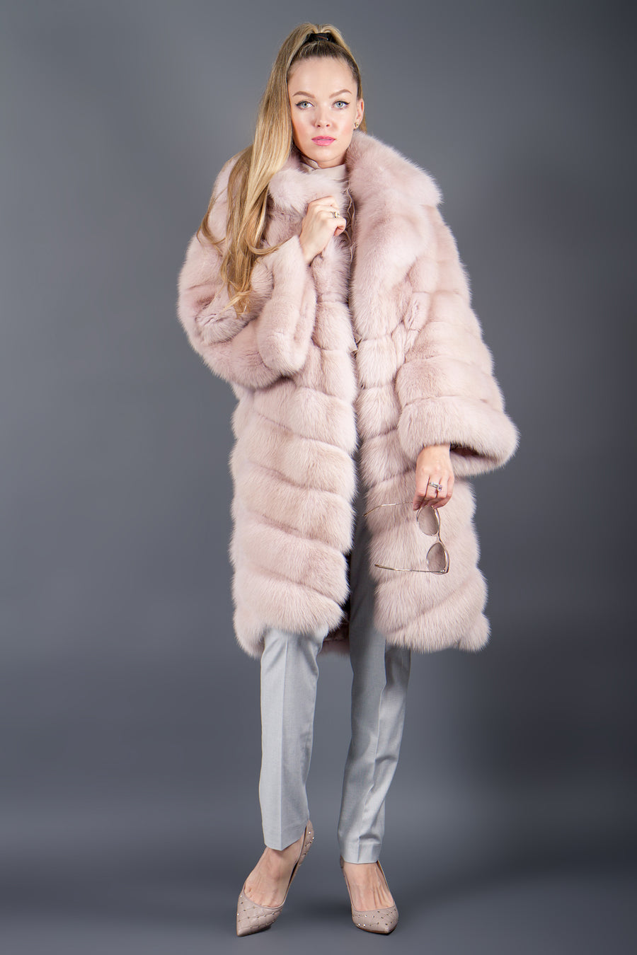 Pink Fur Russian Sable coat for women luxury collection