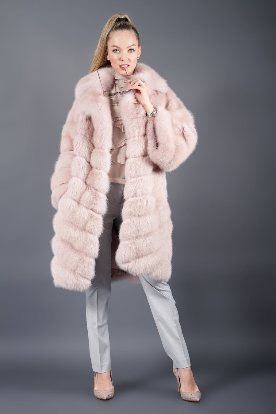 Pink Fur Russian Sable coat for women luxury collection