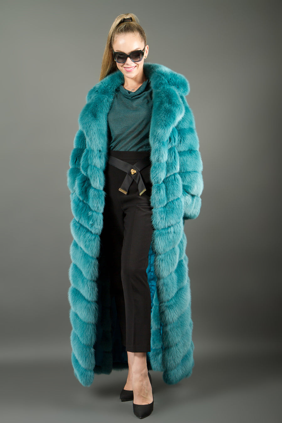 Luxury Fur Russian Sable Coat Green Couture