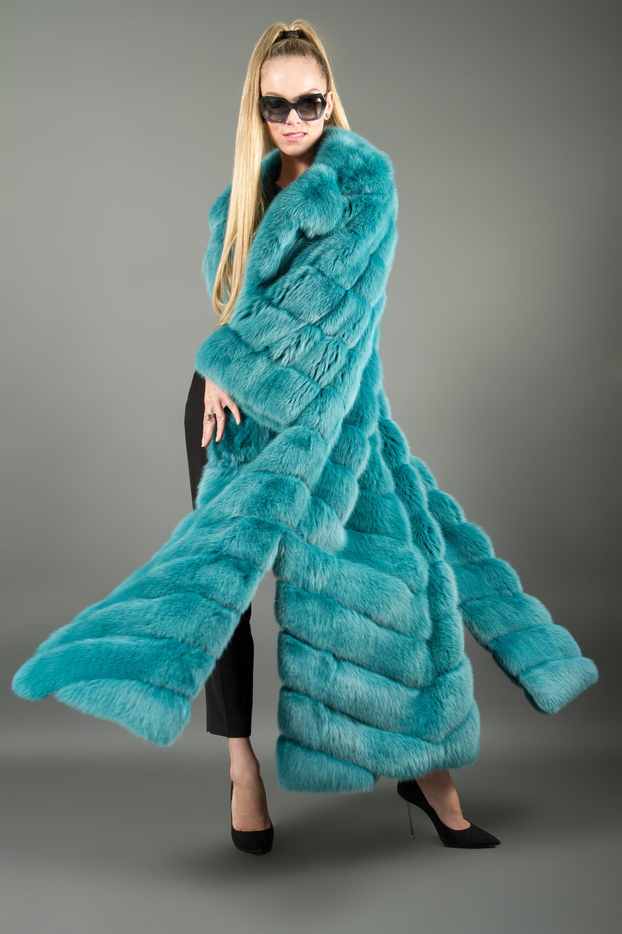 Luxury Fur Russian Sable Coat Green Couture