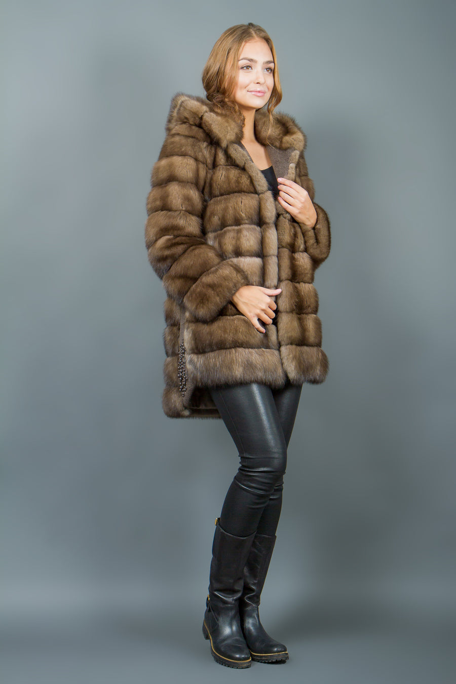 Russian Sable Fur Parka with hood