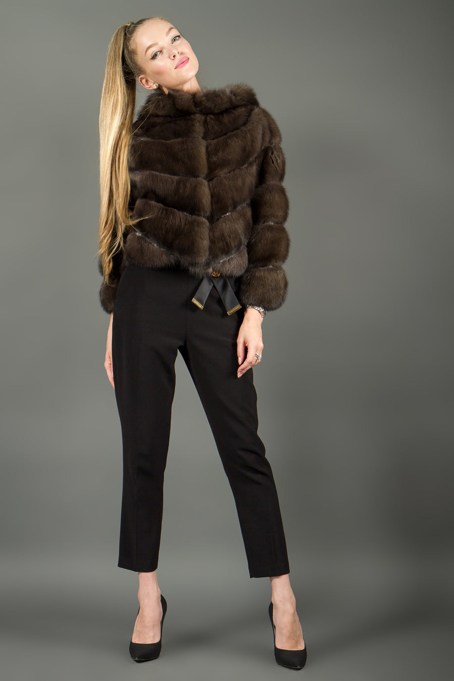 Women's Sable fur jacket with hood