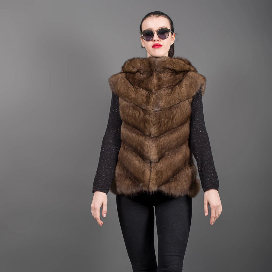 Russian sable fur vest 
