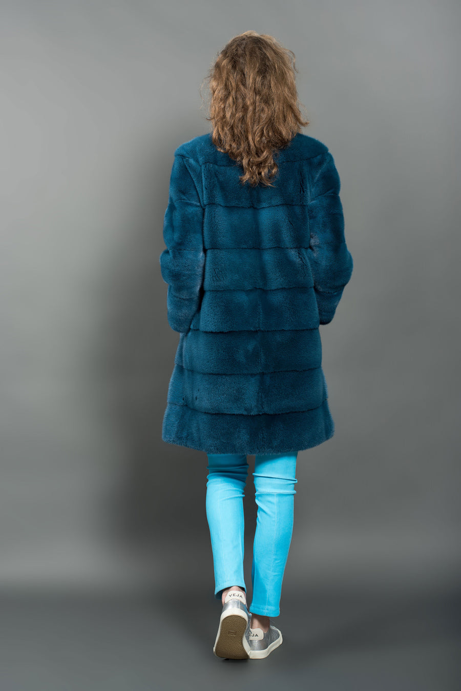 Azure Blue Mink Coat