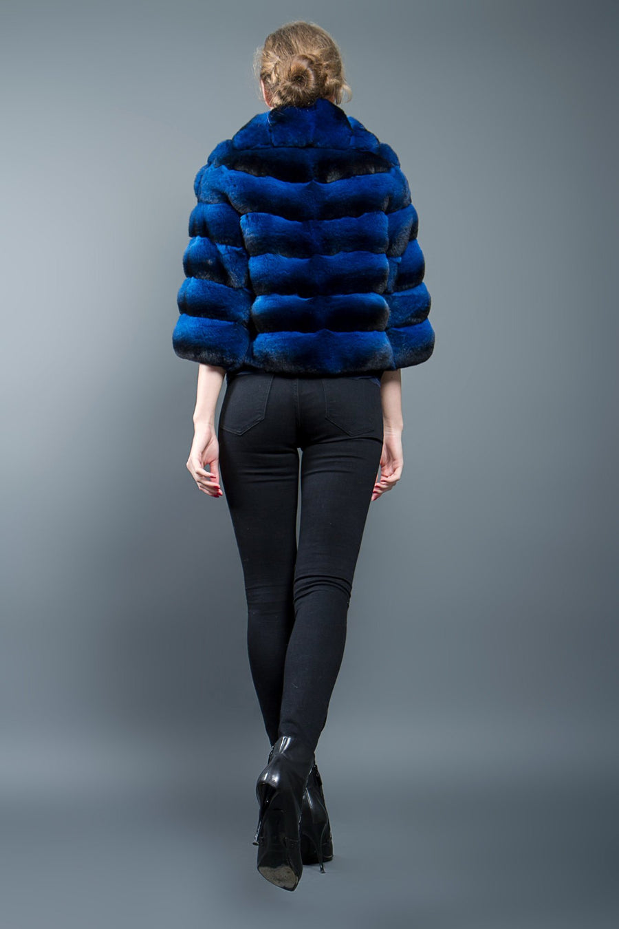 Fur Caravan Light Blue Chinchilla Jacket for Women