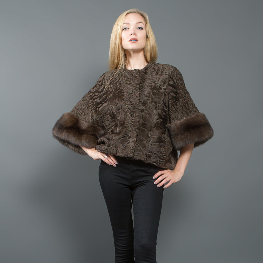 Astrakhan Fur with Russian Sable fur Jacket Couture