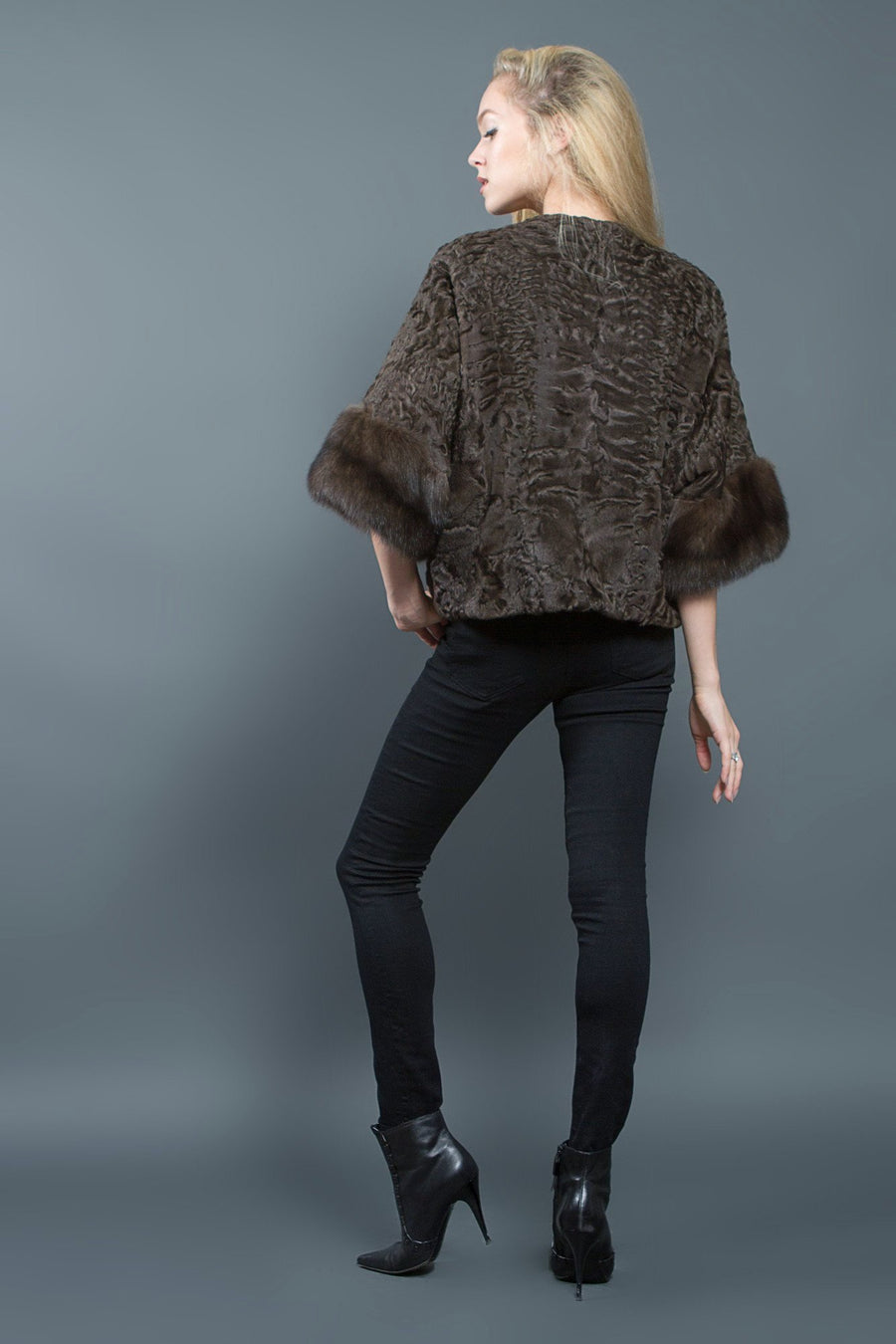 Astrakhan Fur with Russian Sable fur Jacket Couture