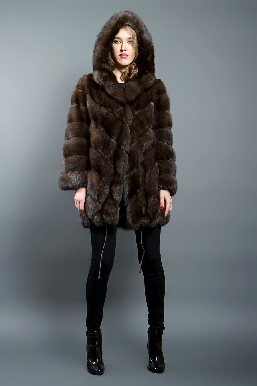 Russian Sable Fur Coat with Hood