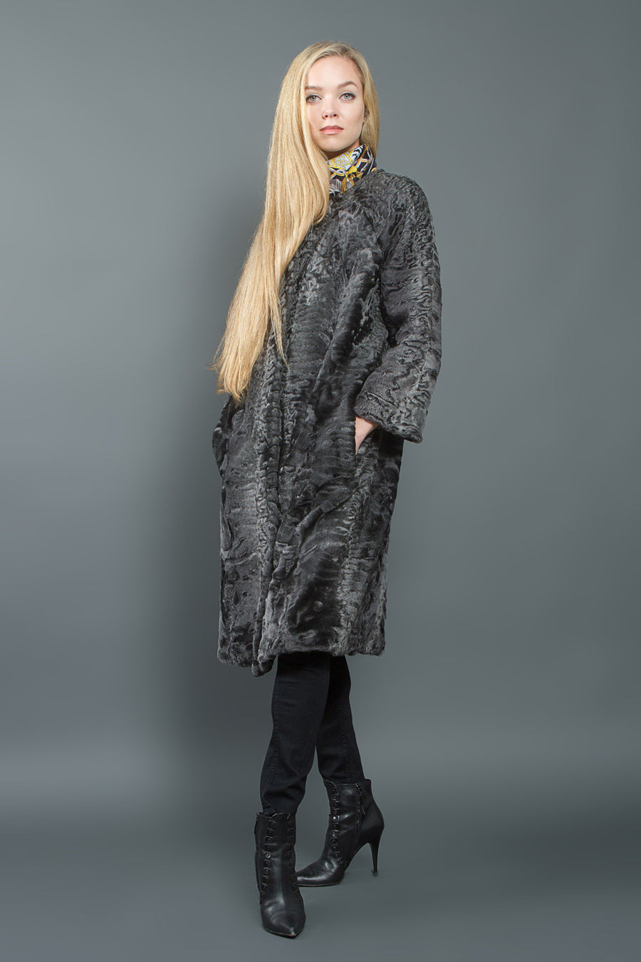 Astrakhan Fur Coat Elegance