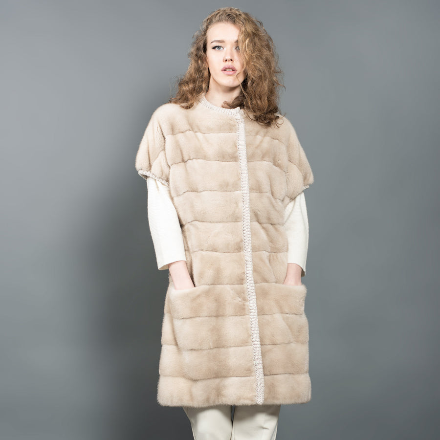 Beige Mink Fur Vest for women – Fur Caravan