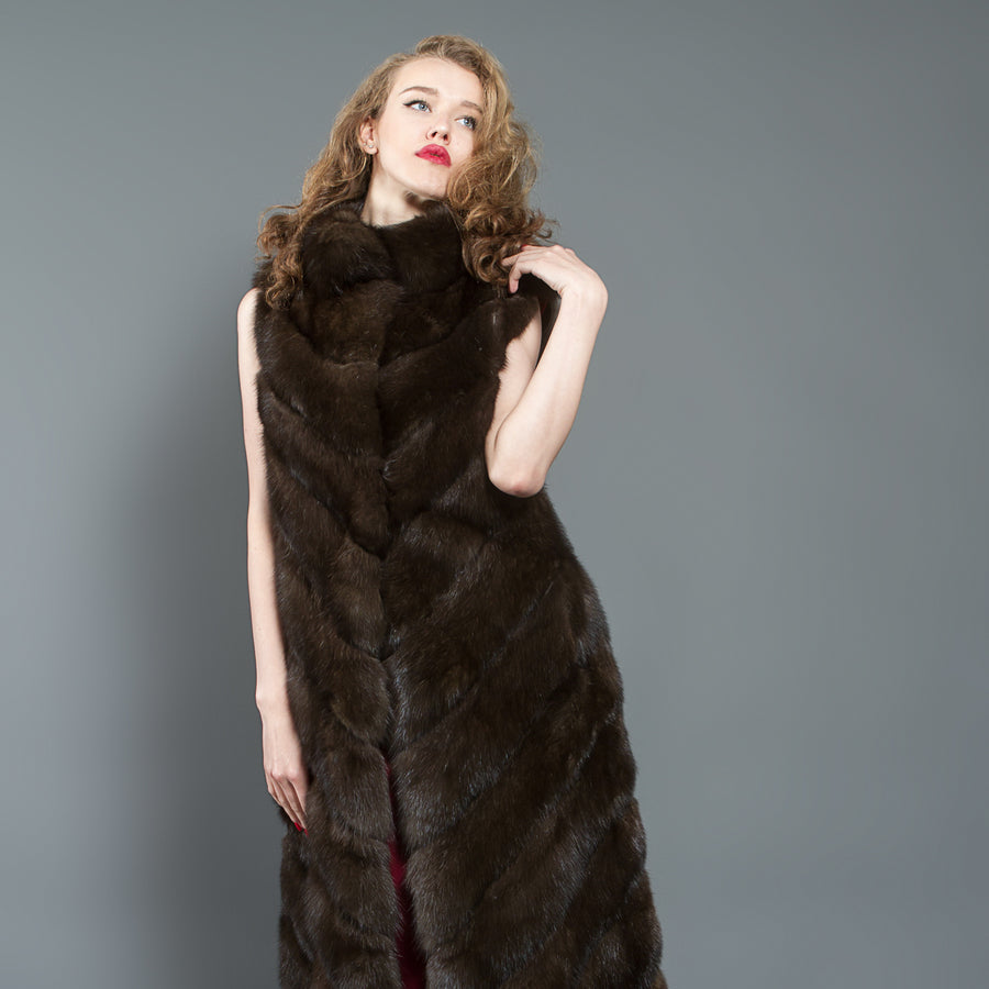 Long Sable Fur Vest luxury