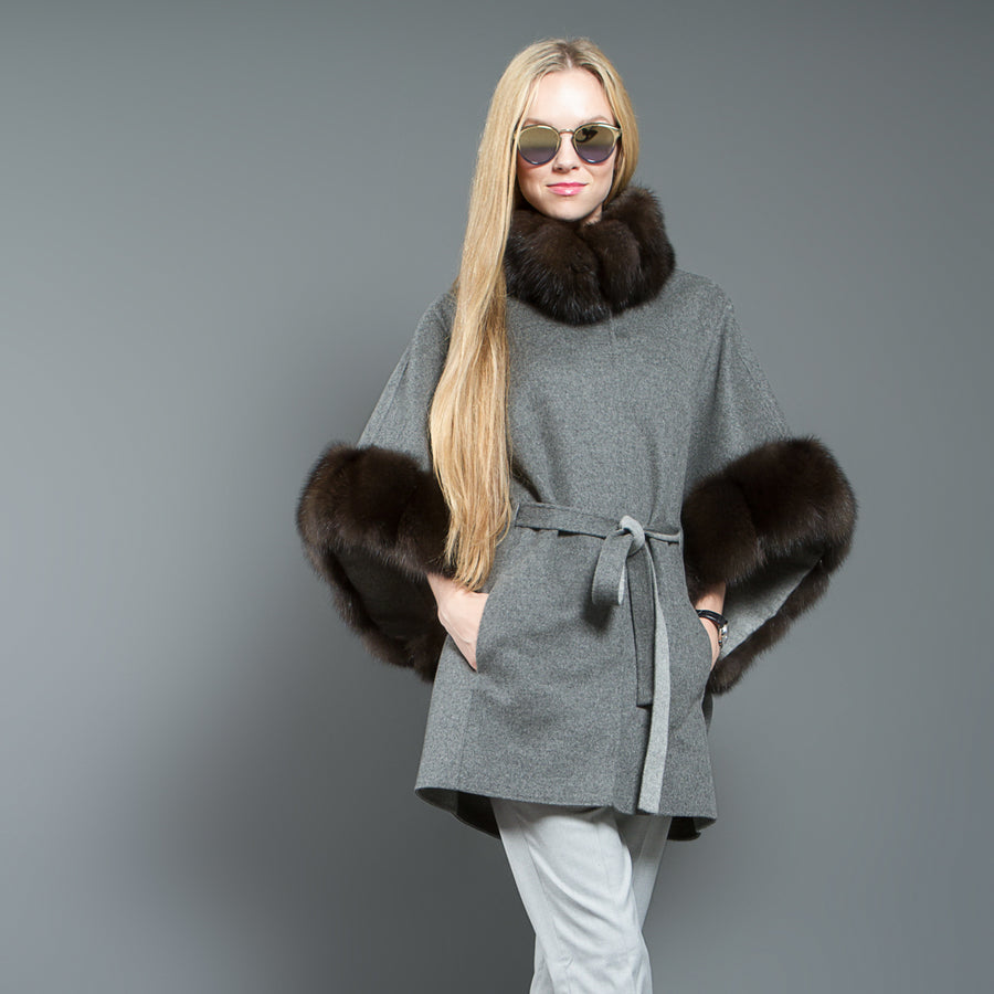 Loro Piana Cashmere and Russian Sable fur Poncho