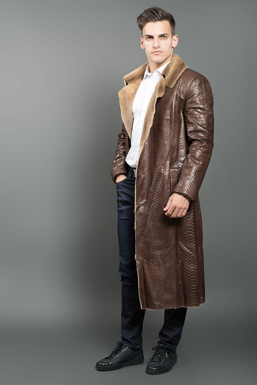 Cheap Winter Men Slim Stylish Trench Coat Double Breasted Long Jacket Coat  | Joom