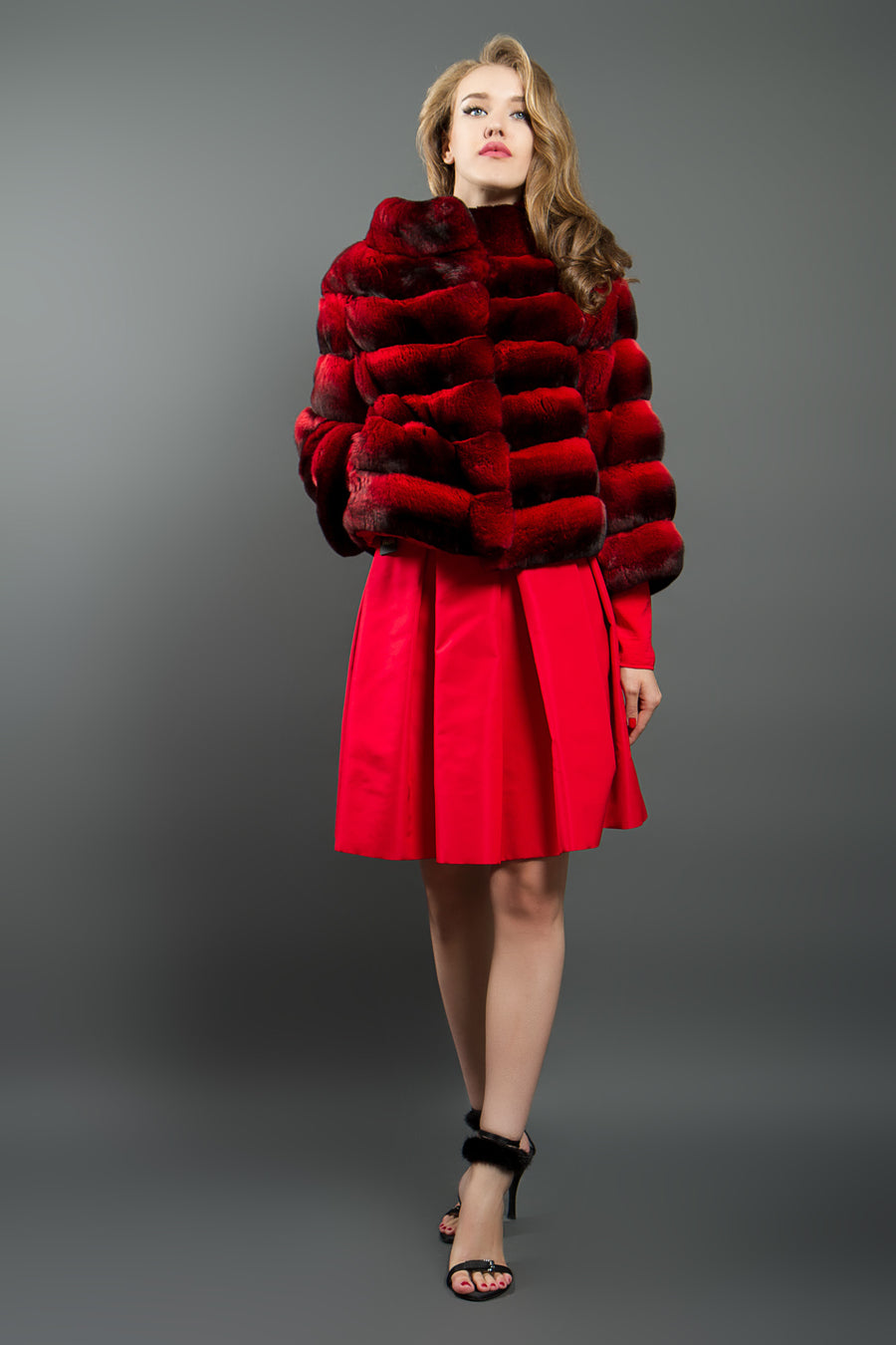 Fur Jacket Red Iconic Chinchilla