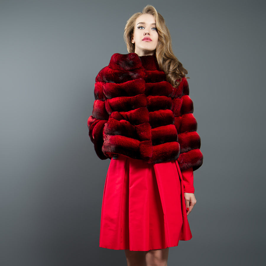 Fur Jacket Red Iconic Chinchilla