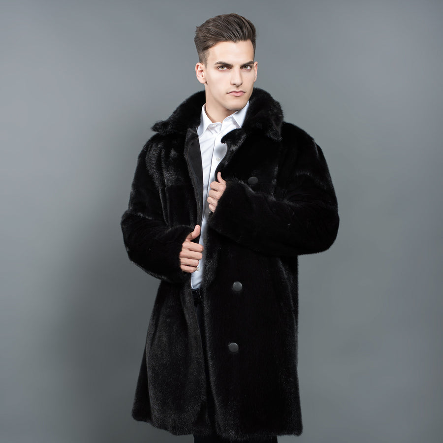 Mink Fur Coat for men Reversible